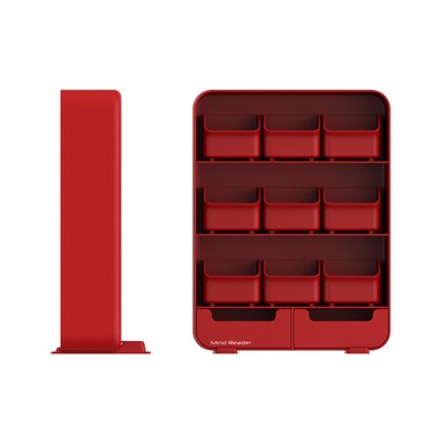 Mind Reader Baggy 9- Drawer Tea Bag and Accessory Holder, Red (TBORG-RED)