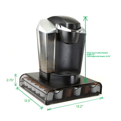 Mind Reader 'Anchor' Coffee Pod Triple Drawer 36 Capacity, Black Metal Mesh (TRY3PCMESH-BLK)