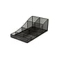 Mind Reader ' Trove' 7 Compartment Tea/Coffee Condiment Organizer, Black Metal Mesh (COMP7MESH-BLK)