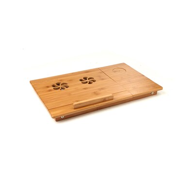 Mind Reader Bamboo Laptop Bed Tray With Cooling, Brown (COOLTRAYBM-BRN)