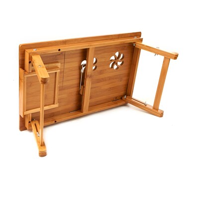 Mind Reader Bamboo Laptop Bed Tray With Cooling, Brown (COOLTRAYBM-BRN)