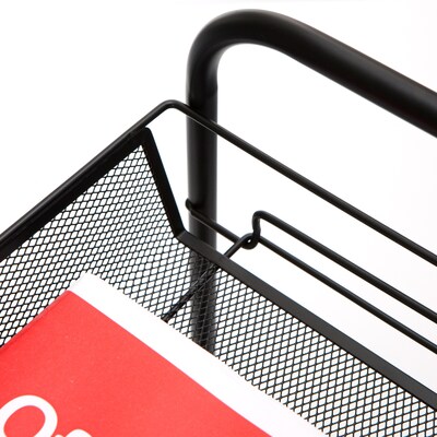Mind Reader 'Roll' Rolling Metal Mesh 3 Shelf Cart, Black (3TOCART-BLK)