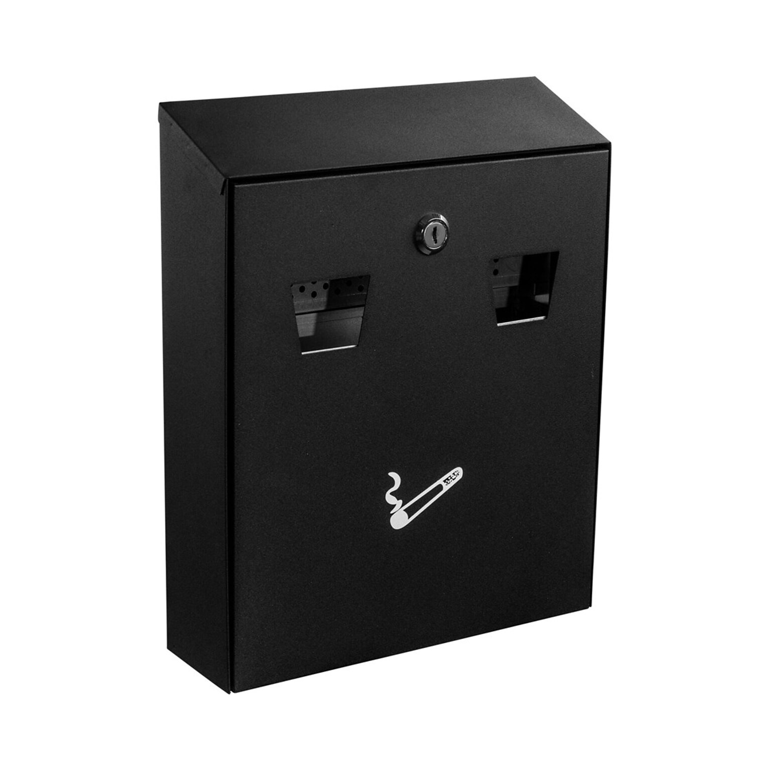 Alpine Industries Steel Indoor/Outdoor Cigarette Receptacle, 1 Gallon, Black (490-01-BLK)