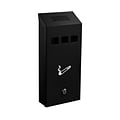 Alpine Industries Steel Wall Mounted Cigarette Trash Can, Black (490-03-BLK)