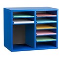 Adiroffice Wood Adjustable 9 Compartment Literature Organizer, Blue (500-12-BLU)