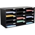 Adir Office File Organizer Classroom Office Home, Black, 15 Slots (501-15-BK)