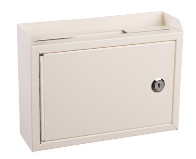 AdirOffice Locking Steel Suggestion Box, White (631-02-WHI)