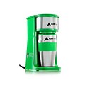 Adirchef Grab N Go Personal Coffee Maker with 15 oz. Travel Mug, Green (800-01-GRN)