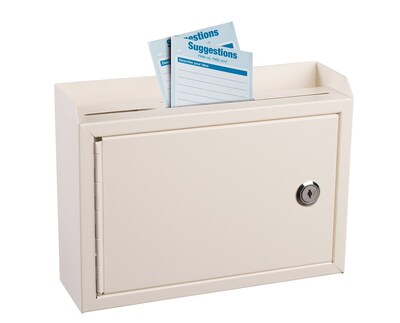 AdirOffice Locking Steel Suggestion Box, White (631-02-WHI)