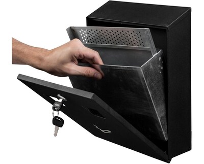 Alpine Industries Steel Indoor/Outdoor Cigarette Receptacle, 1 Gallon, Black (490-01-BLK)