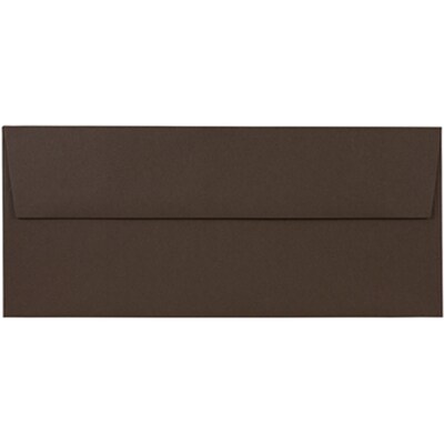 JAM Paper #10 Business Envelope, 4 1/8 x 9 1/2, Chocolate Brown, 25/Pack (233714)