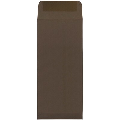 JAM Paper Open End #10 Currency Envelope, 4 1/8 x 9 1/2, Chocolate Brown, 50/Pack (900940724I)