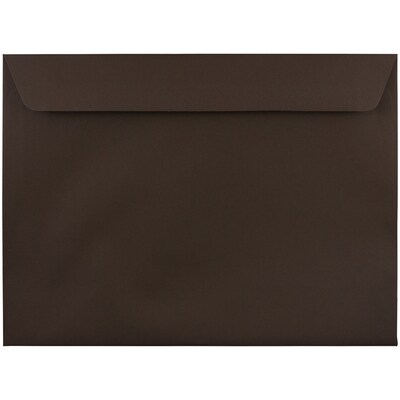 JAM Paper Booklet Envelope, 9 1/2" x 12 5/8", Chocolate Brown, 25/Pack (233721)