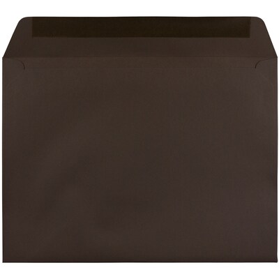 JAM Paper Booklet Envelope, 9 1/2" x 12 5/8", Chocolate Brown, 25/Pack (233721)