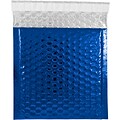 JAM Paper® CD Size Bubble Mailers with Peel and Seal Closure, 6 x 6.5, Blue Metallic, 12/pack (2745203)