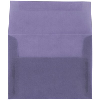 JAM Paper A2 Invitation Envelope, 4 3/8 x 5 3/4, Wisteria Purple Translucent, 25/Pack (PACV604)