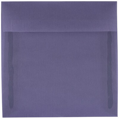JAM Paper Booklet Envelope, 5 1/2 x 5 1/2, Wisteria Purple, 50/Pack (PACV504I)