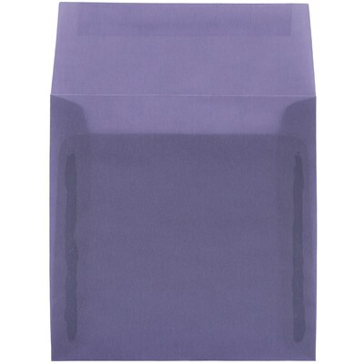 JAM Paper Booklet Envelope, 5 1/2 x 5 1/2, Wisteria Purple, 50/Pack (PACV504I)