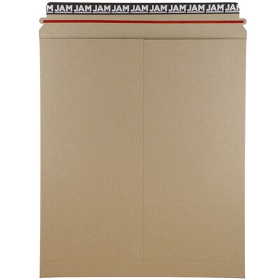 JAM Paper Photo Mailer Stiff Envelopes, Self Adhesive Closure, 12.75 x 15, Brown Kraft Recycled, S
