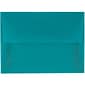 JAM Paper A6 Invitation Envelope, 4 3/4" x 6 1/2", Aqua Translucent, 25/Pack (PACV664)