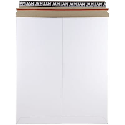 Jam Paper Stay-Flat Photo Mailer, 12.75 x 15, White, 6/Pack (4PSWB)