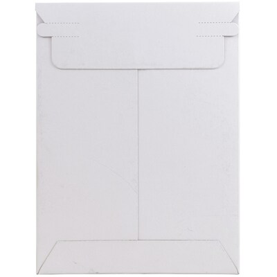 JAM Paper® Stay-Flat Photo Mailer Stiff Envelopes with Self-Adhesive Closure, 6 x 8, White, 6 Rigid Mailers/Pack (1PSWB)