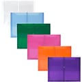 JAM Paper® Plastic Envelopes, 2 5/8 Exp, Elastic Closure, Letter Booklet, 9.75x13, Assorted Poly Col