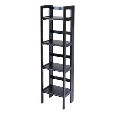 Winsome Solid/Composite Wood 4-Tier Folding Shelf, Black