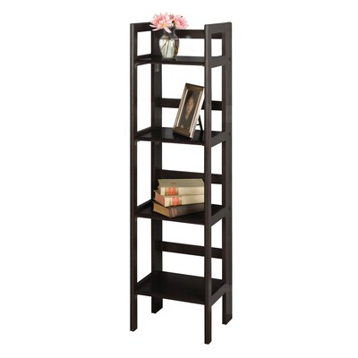 Winsome Solid/Composite Wood 4-Tier Folding Shelf, Black