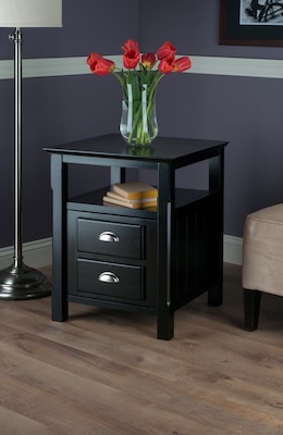 Winsome Trading Timber Side Table, Black, Each (20920WTI)