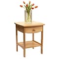 Winsome 22 x 18 x 18 Solid/Composite Wood Curved End Table/Night Stand, Natural