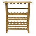 Winsome 35.67 x 31 1/2 x 16.22 Wood 24-Bottle Wine Rack With Glass Rack, Beech