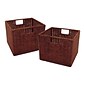 Winsome Leo Rattan Small Wired Basket, Antique Walnut, 2/Pack (92211)