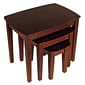 Winsome 21.9" x 26.8" x 18.7" Beech Wood Nesting Table, Brown, 3 Pieces (94327)