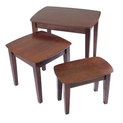 Winsome 21.9 x 26.8 x 18.7 Beech Wood Nesting Table, Brown, 3 Pieces (94327)