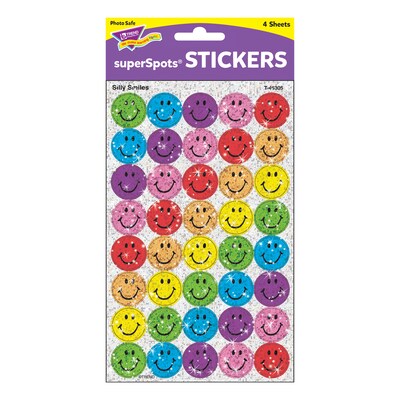 Trend Enterprises Silly Smiles Stickers, Assorted Colors, 160/Pack (T-46305)