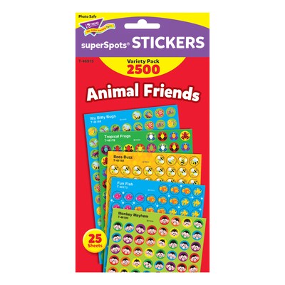 Trend Animal Friends superSpots Stickers Variety Pack, 2500 CT (T-46915)