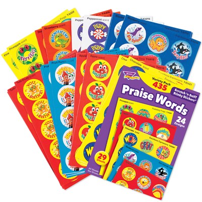 TREND® Praise Words Stinky Stickers® Variety Pack, Assorted, Pack of 435, (T-6490)