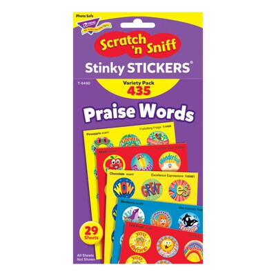 TREND® Praise Words Stinky Stickers® Variety Pack, Assorted, Pack of 435, (T-6490)