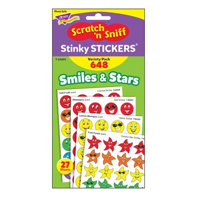 Trend Smiles & Stars Stinky Stickers Variety Pack, 648 CT (T-83905)