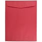 JAM Paper 10 x 13 Open End Catalog Colored Envelopes, Red Recycled, 100/Pack (V0128192)