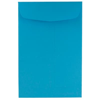 JAM Paper® 6 x 9 Open End Envelopes, Brite Hue Blue Recycled, 10/pack (88087B)