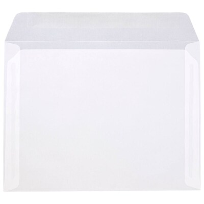 JAM Paper® 9 1/2 x 12 5/8 Booklet Envelopes, Clear Translucent Vellum, 25/Pack (2851377)