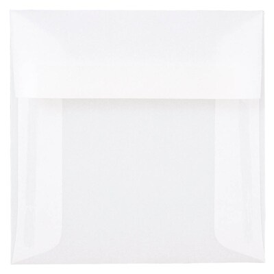 JAM Paper® 5 x 5 Square Envelopes, Clear Translucent Vellum, 50/pack (31032I)