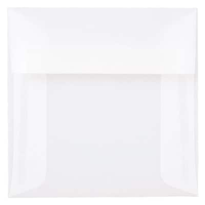 JAM Paper® 5 x 5 Square Envelopes, Clear Translucent Vellum, 50/pack (31032I)