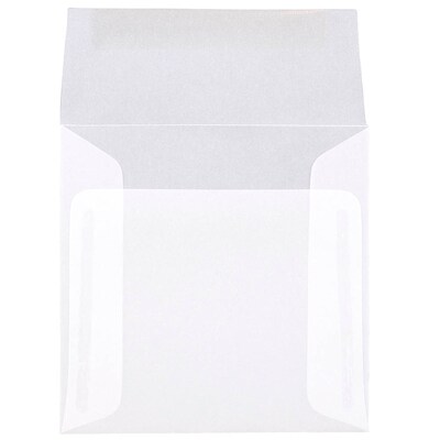 JAM Paper Invitation Envelope, 5" x 5", Clear Translucent, 25/Pack (31032)