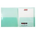 JAM Paper® Plastic See Through Two Pocket Folder, Green, 6/pack (381GREEND)