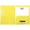 JAM Paper® Plastic See Through Two Pocket Folder, Yellow, 6/pack (381YELLOWD)