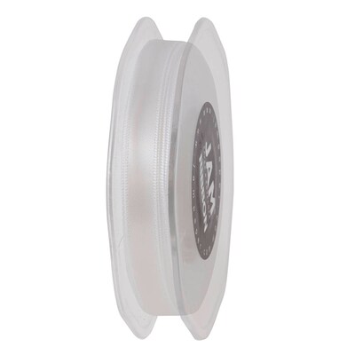 JAM Paper® Double Faced Satin Ribbon, 3/8 Inch Wide x 25 Yards, White, Sold Individually (803SAWH25)
