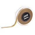 JAM Paper® Double Faced Satin Ribbon, 3/8 Inch Wide x 25 Yards, Gold, Sold Individually (803SAGO25)